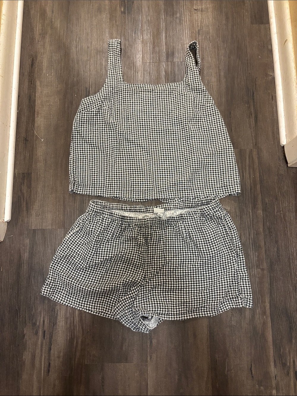 a new day Black and White Gingham set